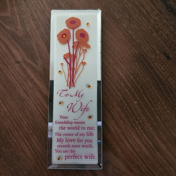 To My Wife Rhinestone Glass Plaque - Picture 2 of 6
